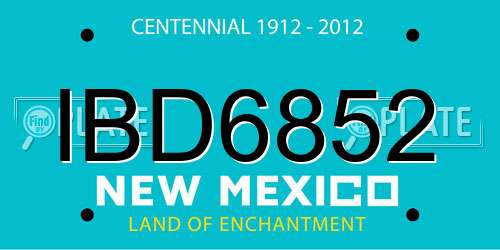 IBD6852 New Mexico License Plate