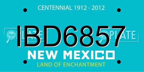 IBD6857 New Mexico License Plate