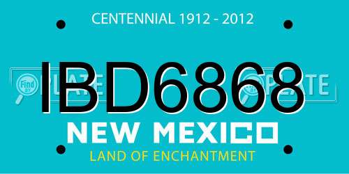 IBD6868 New Mexico License Plate