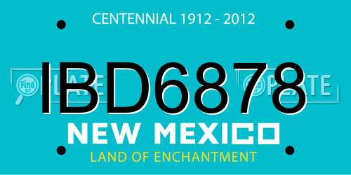 IBD6878 New Mexico License Plate