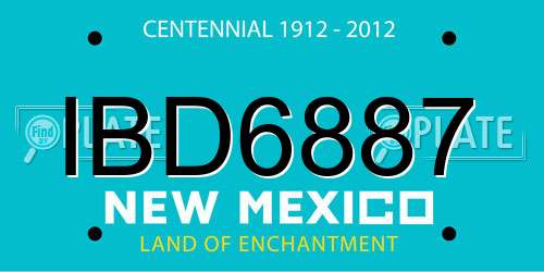 IBD6887 New Mexico License Plate