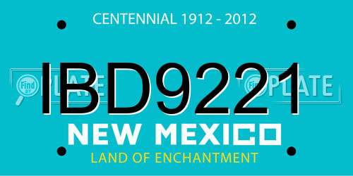 IBD9221 New Mexico License Plate