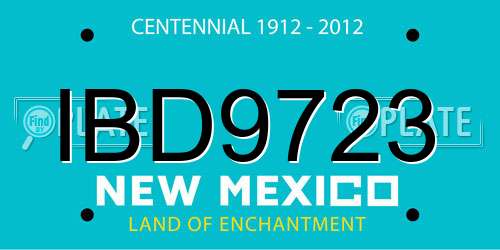 IBD9723 New Mexico License Plate