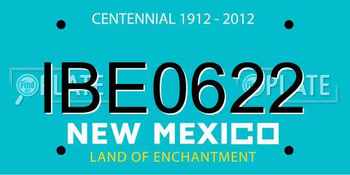 IBE0622 New Mexico License Plate