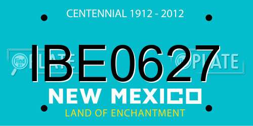 IBE0627 New Mexico License Plate