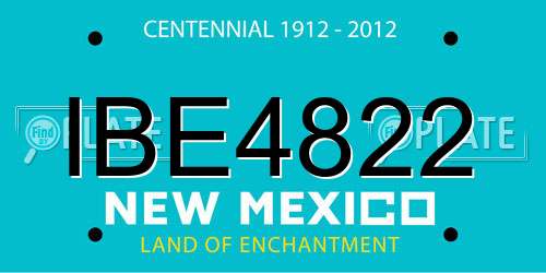 IBE4822 New Mexico License Plate