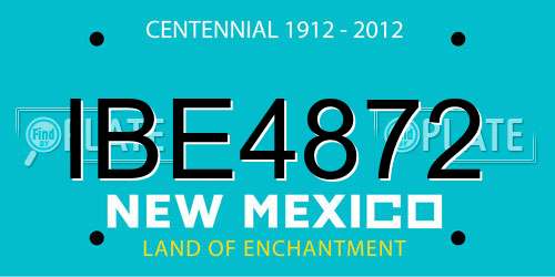 IBE4872 New Mexico License Plate
