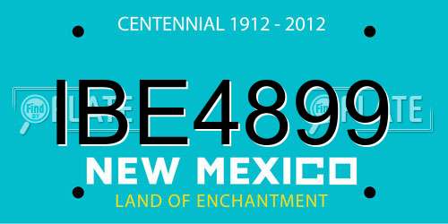 IBE4899 New Mexico License Plate