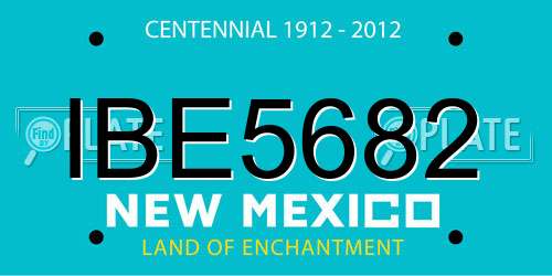 IBE5682 New Mexico License Plate