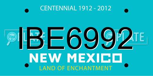 IBE6992 New Mexico License Plate