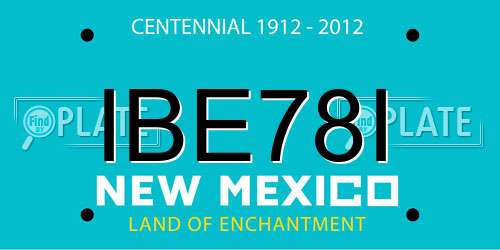 IBE78I New Mexico License Plate