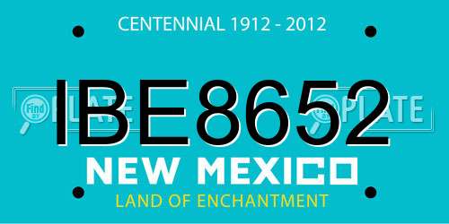 IBE8652 New Mexico License Plate