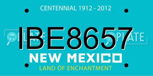 IBE8657 New Mexico License Plate