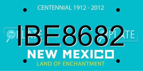 IBE8682 New Mexico License Plate