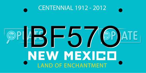 IBF57O New Mexico License Plate