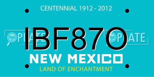 IBF87O New Mexico License Plate