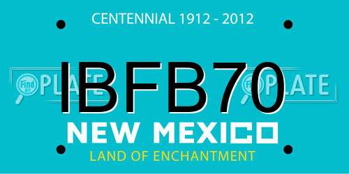 IBFB70 New Mexico License Plate