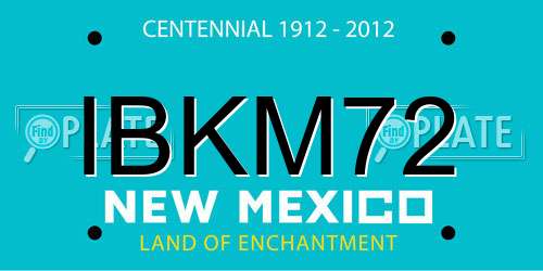 IBKM72 New Mexico License Plate