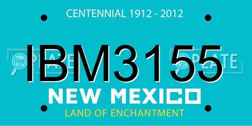 IBM3155 New Mexico License Plate