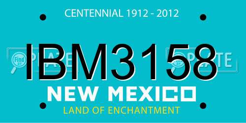 IBM3158 New Mexico License Plate