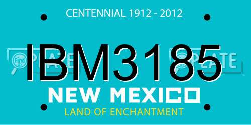IBM3185 New Mexico License Plate