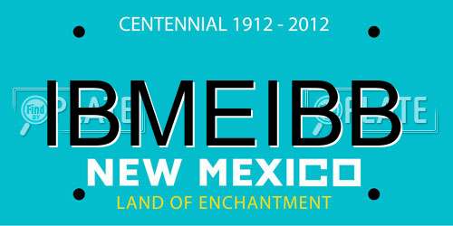 IBMEIBB New Mexico License Plate