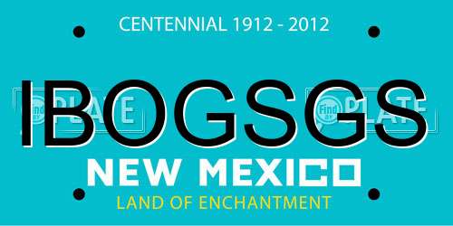 IBOGSGS New Mexico License Plate