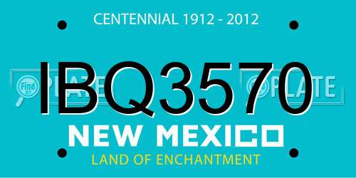IBQ3570 New Mexico License Plate
