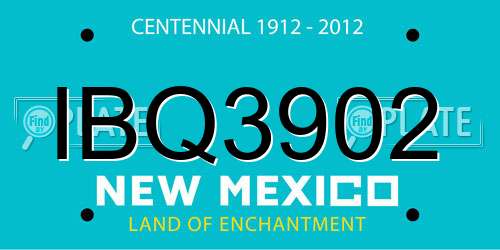 IBQ3902 New Mexico License Plate