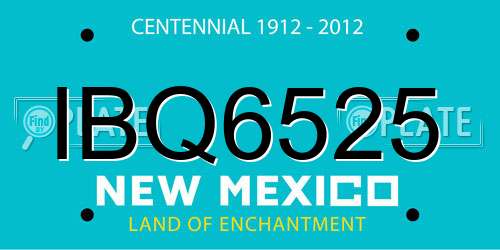 IBQ6525 New Mexico License Plate