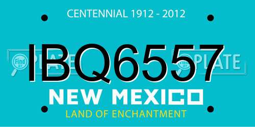 IBQ6557 New Mexico License Plate