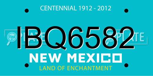IBQ6582 New Mexico License Plate