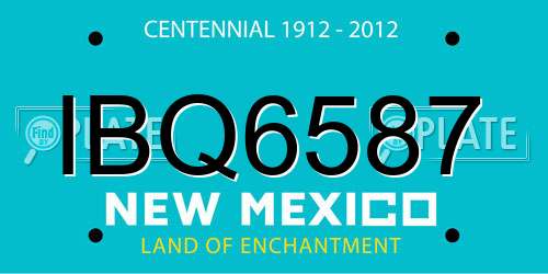 IBQ6587 New Mexico License Plate