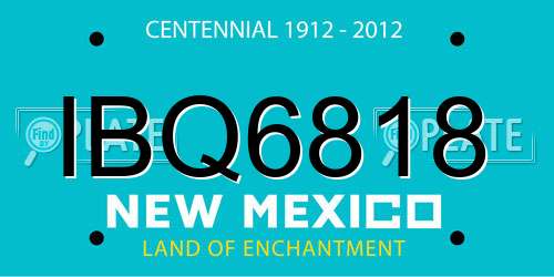 IBQ6818 New Mexico License Plate