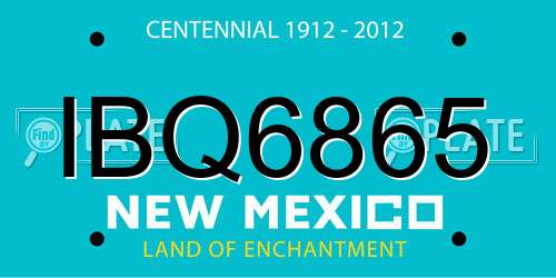 IBQ6865 New Mexico License Plate