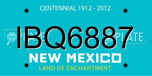 IBQ6887 New Mexico License Plate
