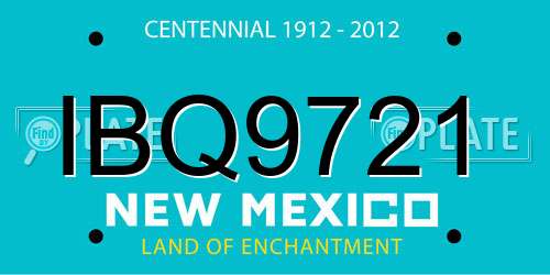 IBQ9721 New Mexico License Plate