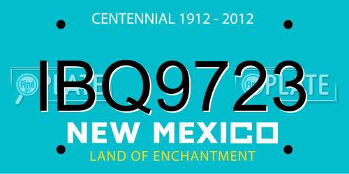 IBQ9723 New Mexico License Plate