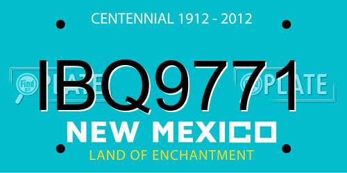 IBQ9771 New Mexico License Plate