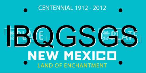 IBQGSGS New Mexico License Plate