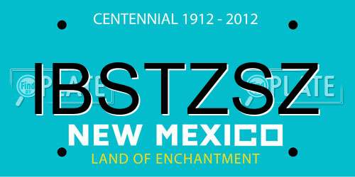 IBSTZSZ New Mexico License Plate