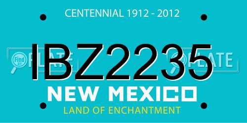 IBZ2235 New Mexico License Plate