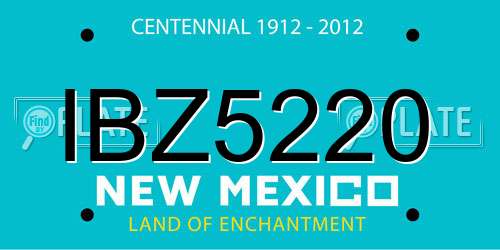 IBZ5220 New Mexico License Plate