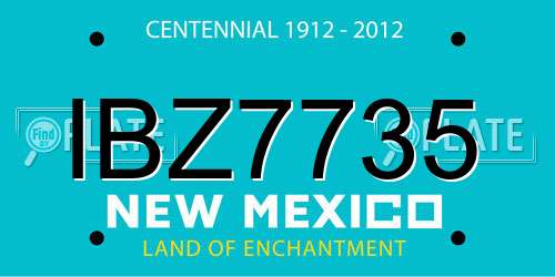 IBZ7735 New Mexico License Plate