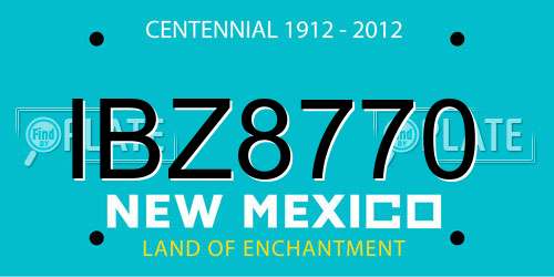 IBZ8770 New Mexico License Plate