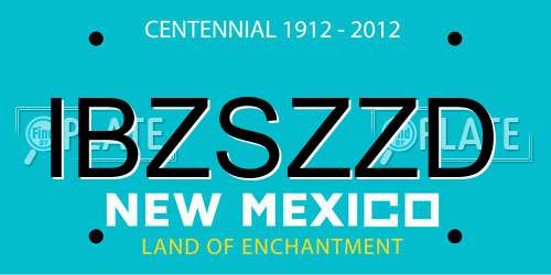 IBZSZZD New Mexico License Plate