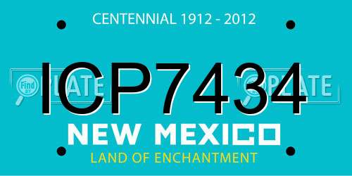 ICP7434 New Mexico License Plate