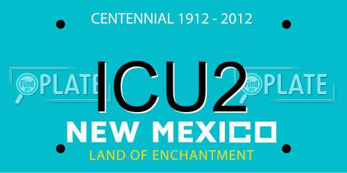 ICU2 New Mexico License Plate