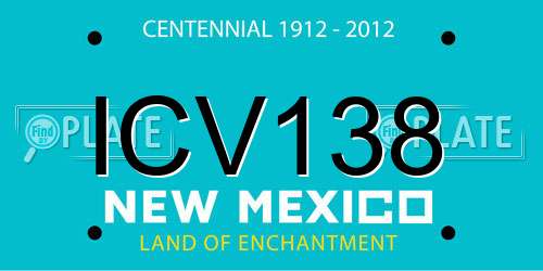 ICV138 New Mexico License Plate