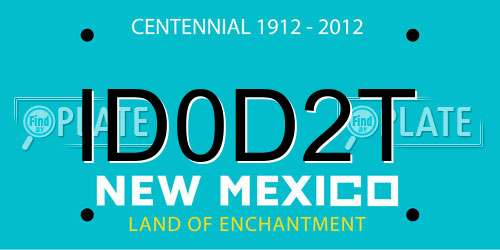 ID0D2T New Mexico License Plate